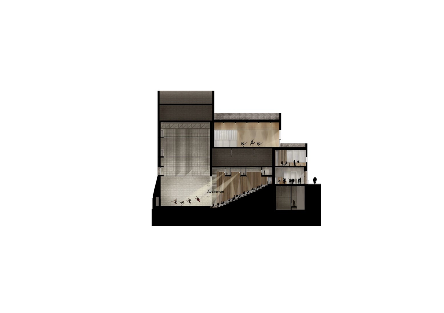 Section. Sadler’s Wells Dance Theatre by O'Donnell + Tuomey.