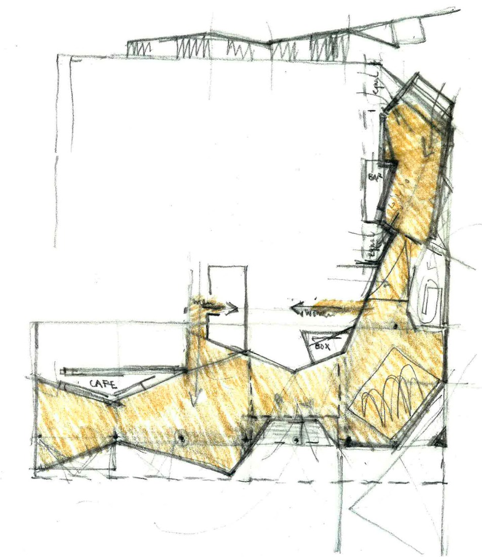 Sketches. Sadler’s Wells Dance Theatre by O'Donnell + Tuomey.