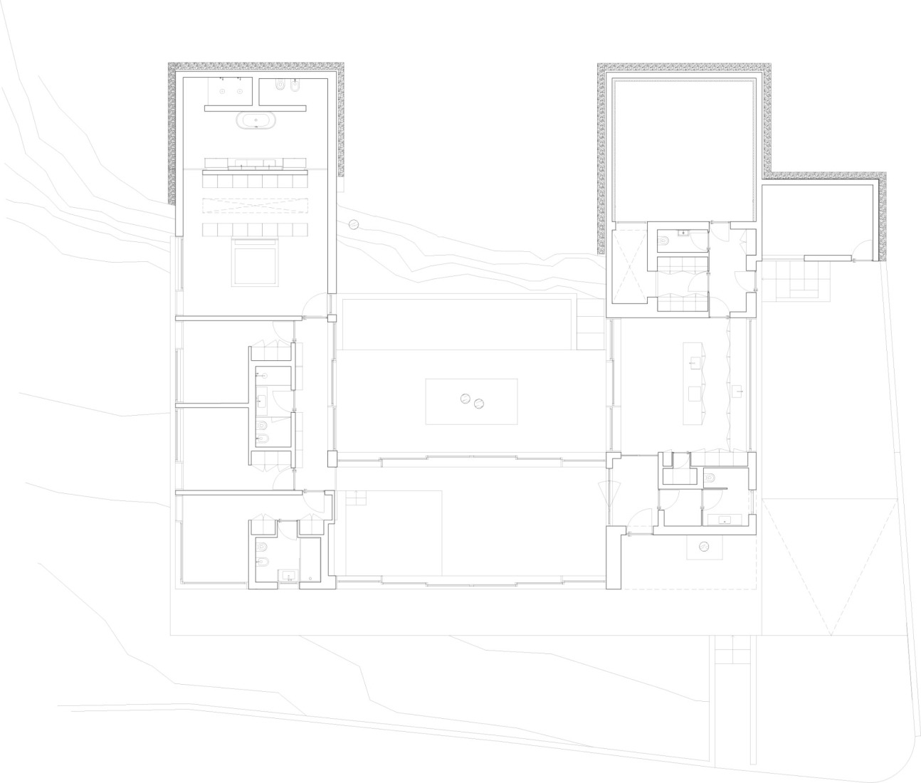 Plano de planta baja. Casa Oeiras por OODA.