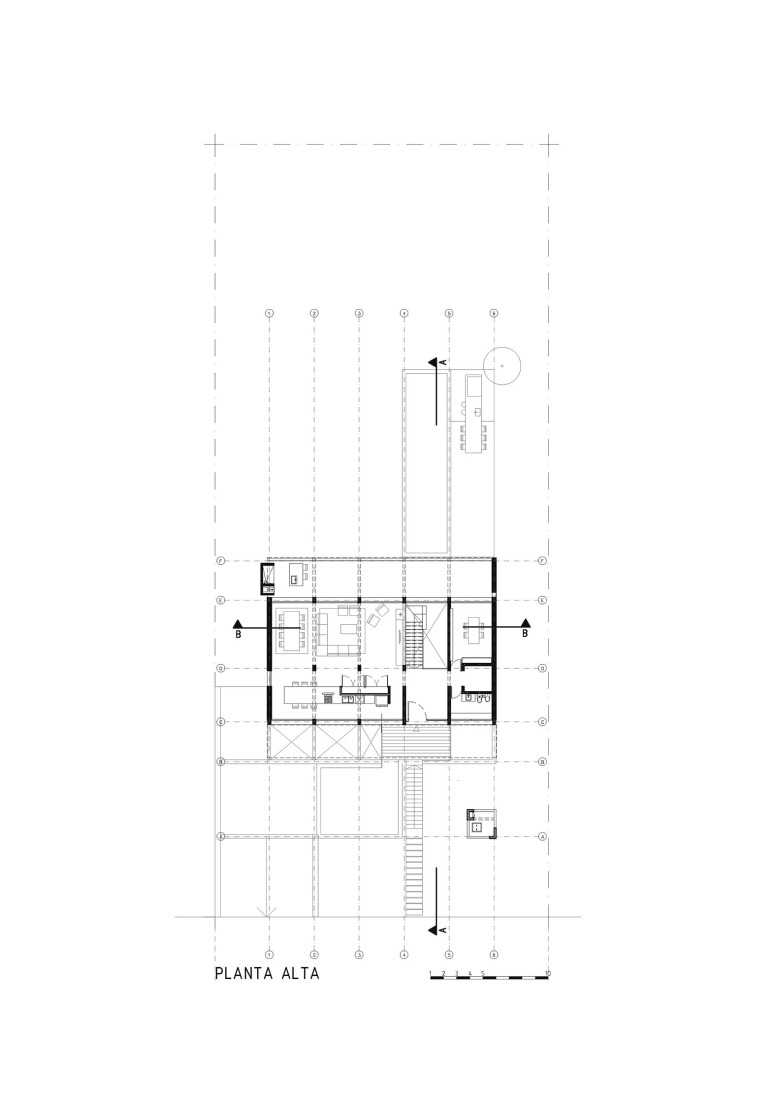 Plano de primera planta. Casa R&C por Cristián Nanzer.