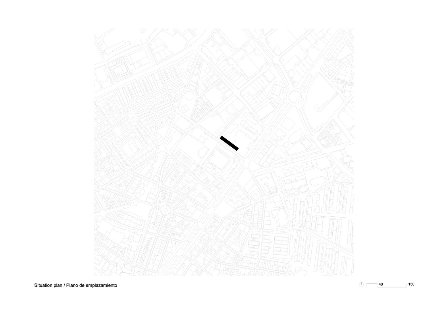 Plano de emplazamiento. Torre residencial Bagaria por Bxd arquitectura. 