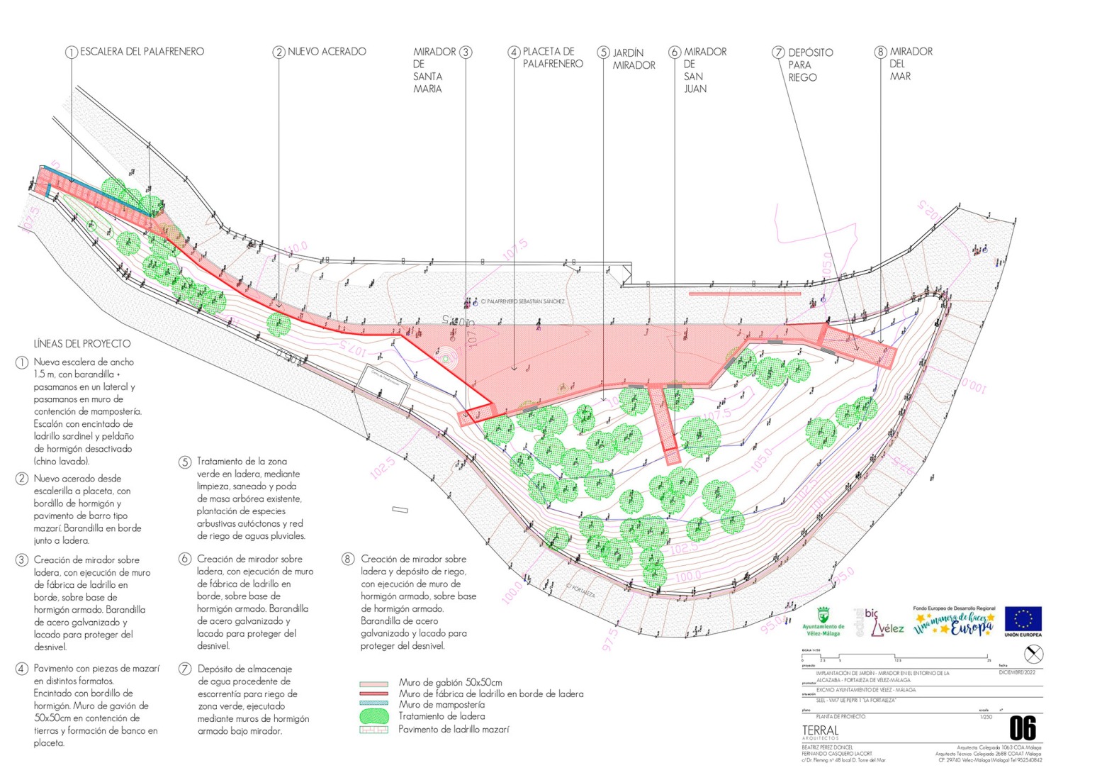 Planta. Jardín mirador por Terral Arquitectos.