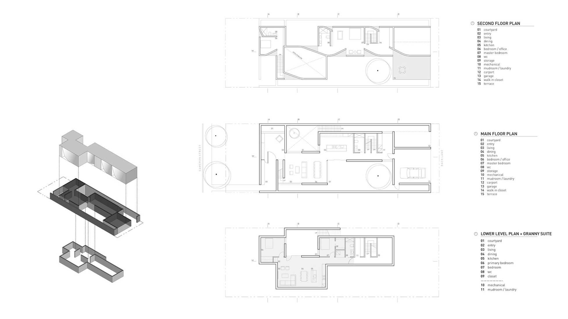 Floor plans. Arthur Residence by 5468796 Architecture.