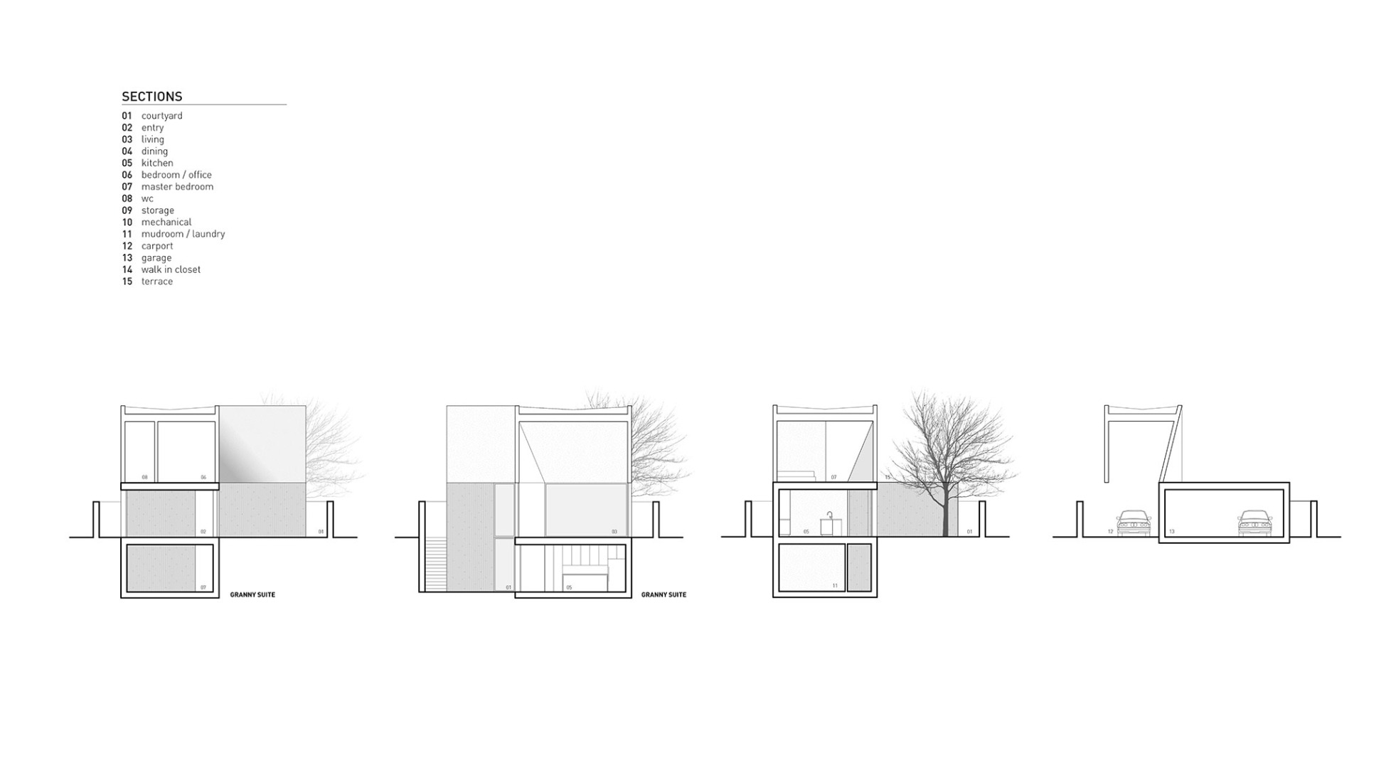 Sections. Arthur Residence by 5468796 Architecture.