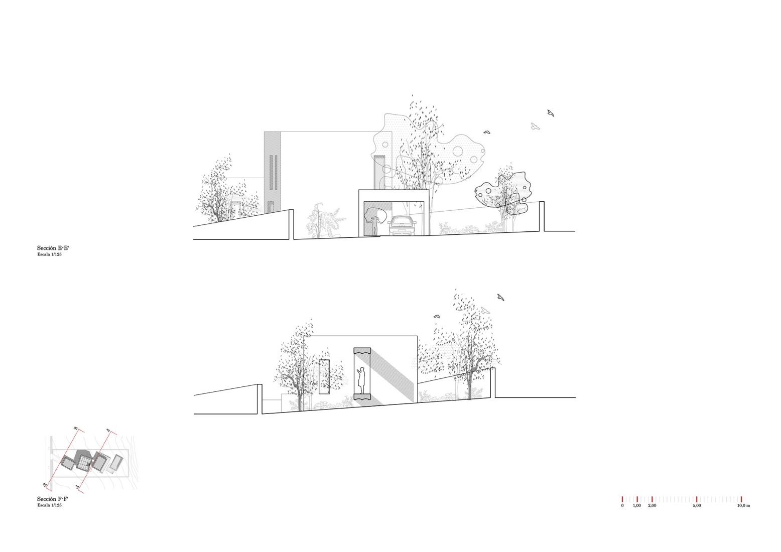 Section. Accordion House by FORarquitectura.