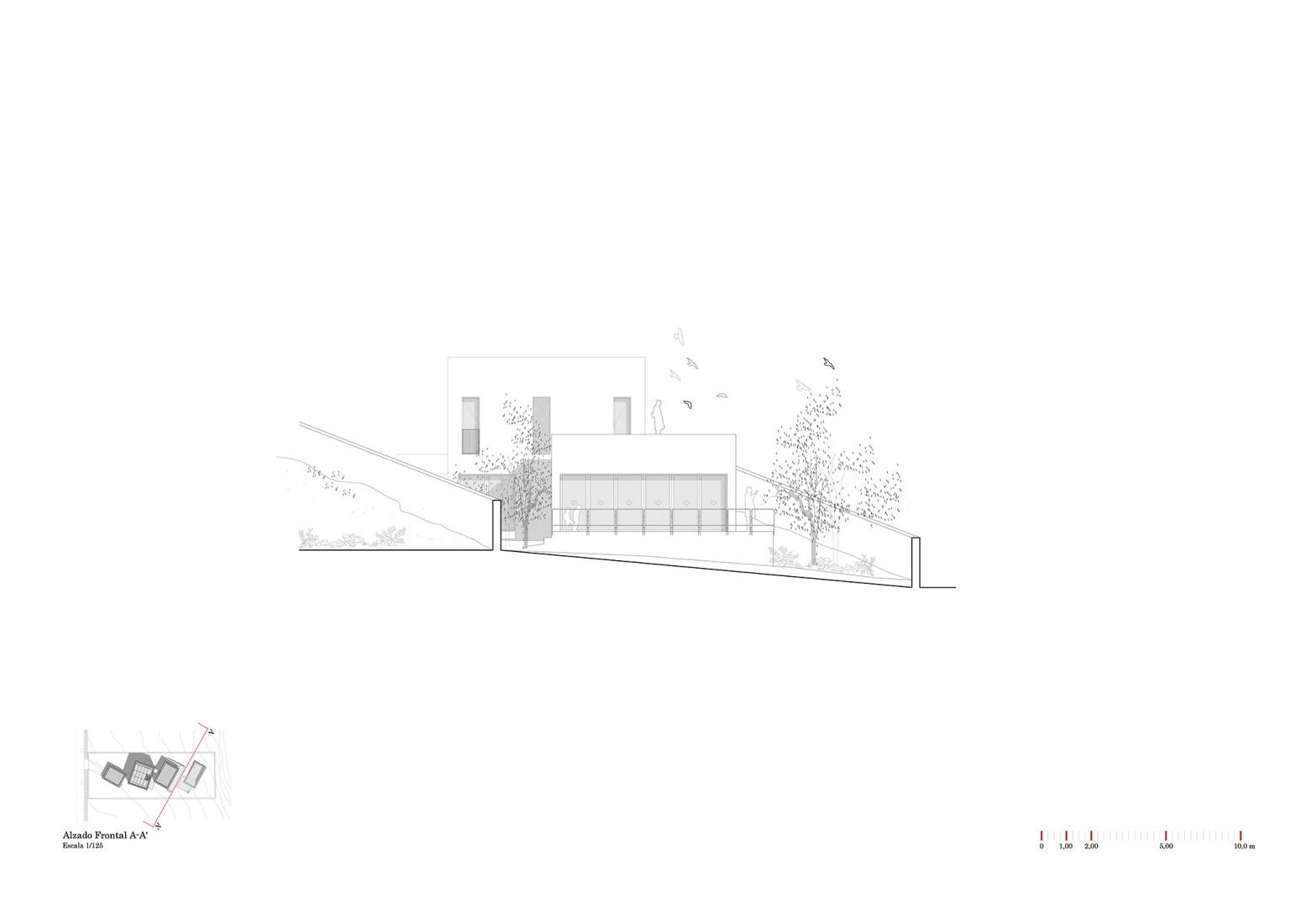 Elevation. Accordion House by FORarquitectura.
