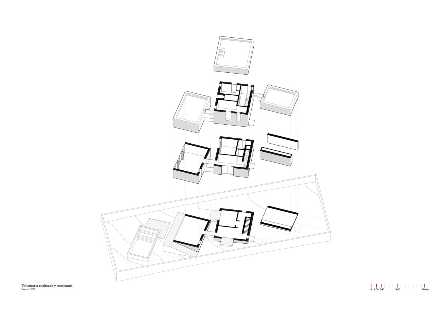 Axonometry. Accordion House by FORarquitectura.