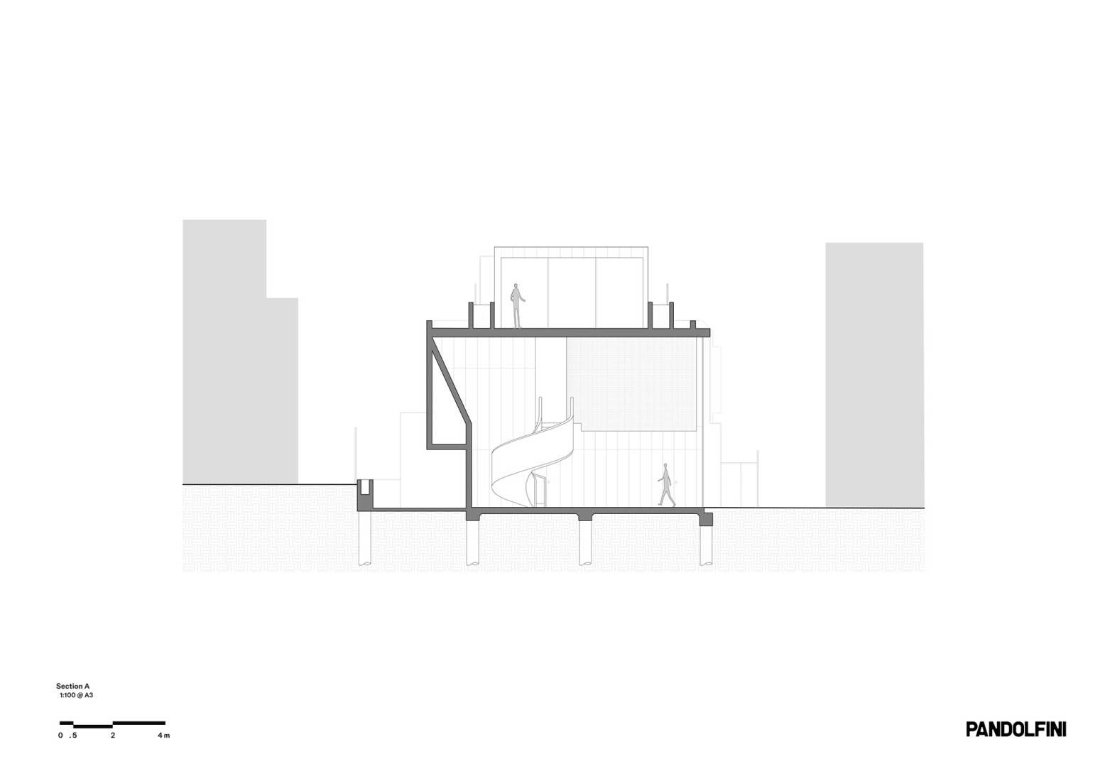 Section. South Yarra House by Pandolfini Architects.