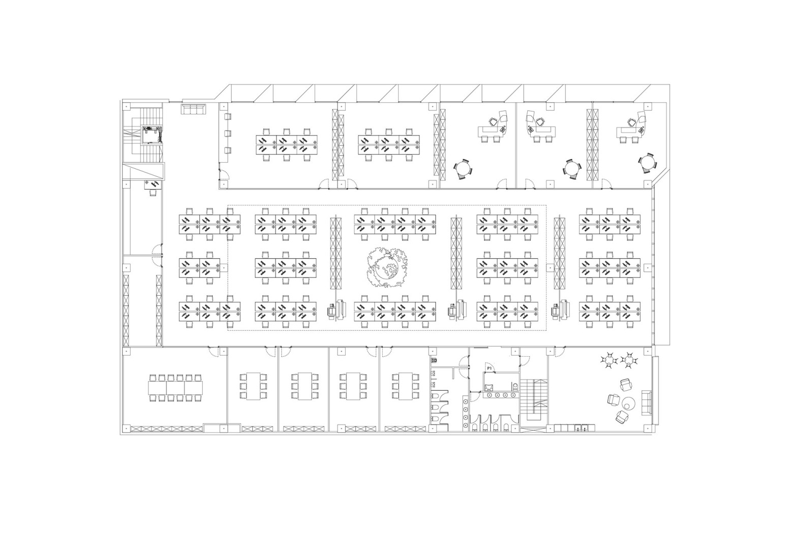 Plano de planta segunda. Sede Central de Prodesa por Serrano Arquitectura.