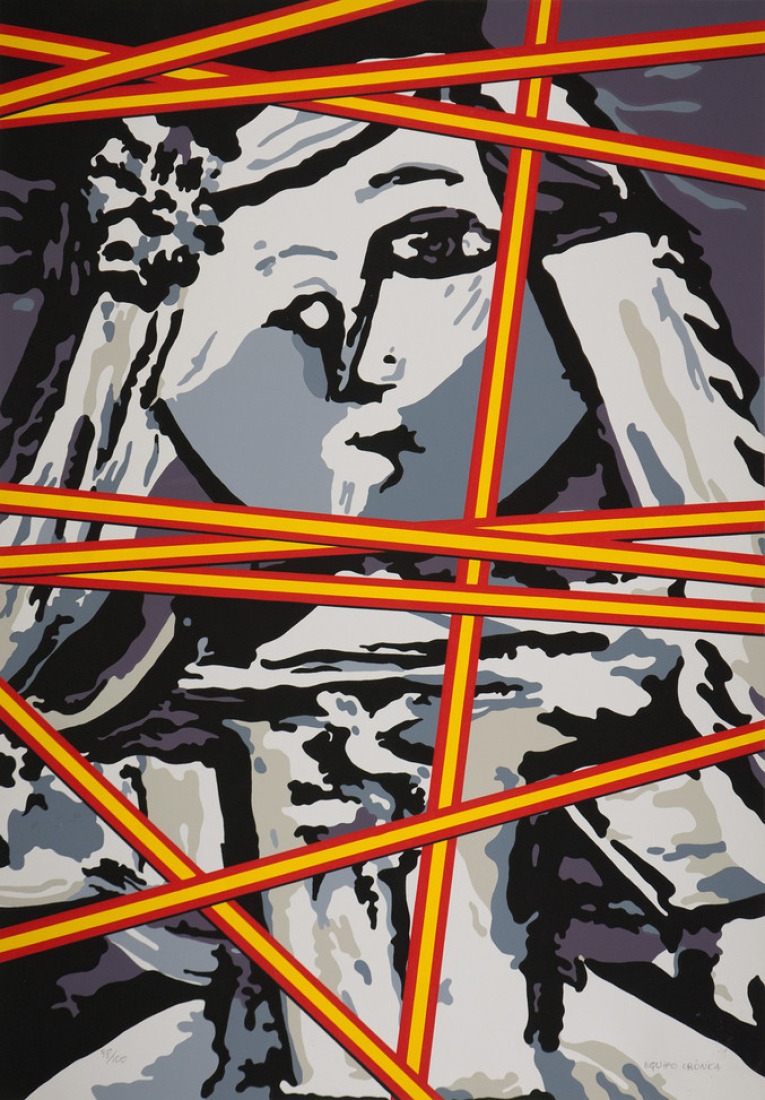 Menina abanderada por Equipo Cronica. Serigrafía. 1981.  75 x 52,5 cm