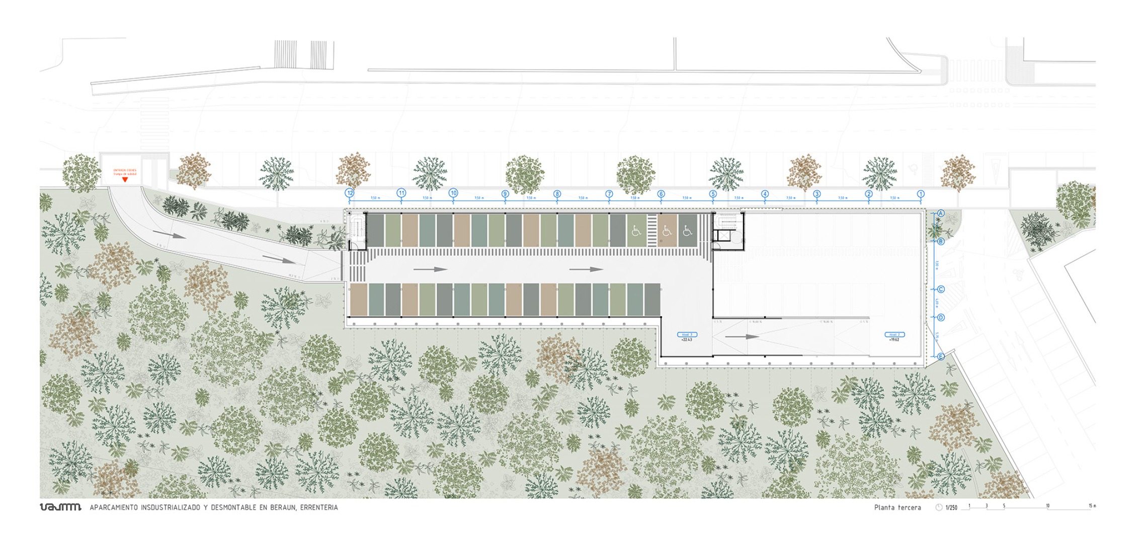 Third floor plan. Parking building in Errenteria by VAUMM.