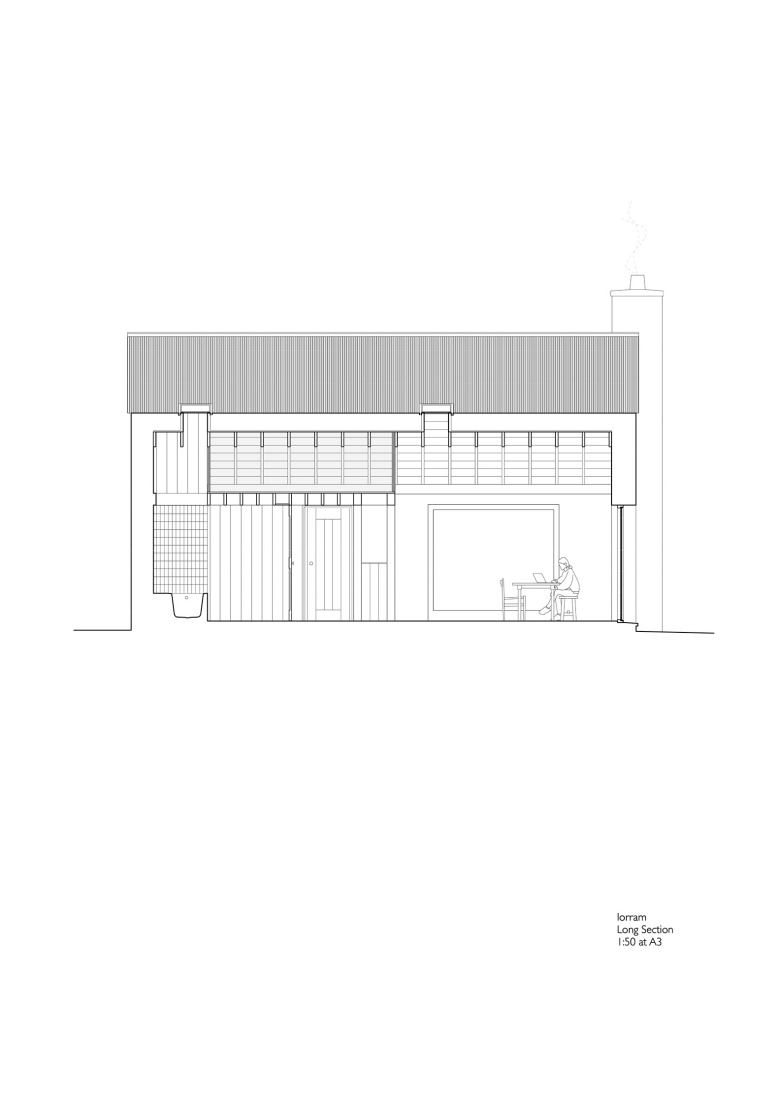 Longitudinal section. Iorram by Baillie Baillie Architects.