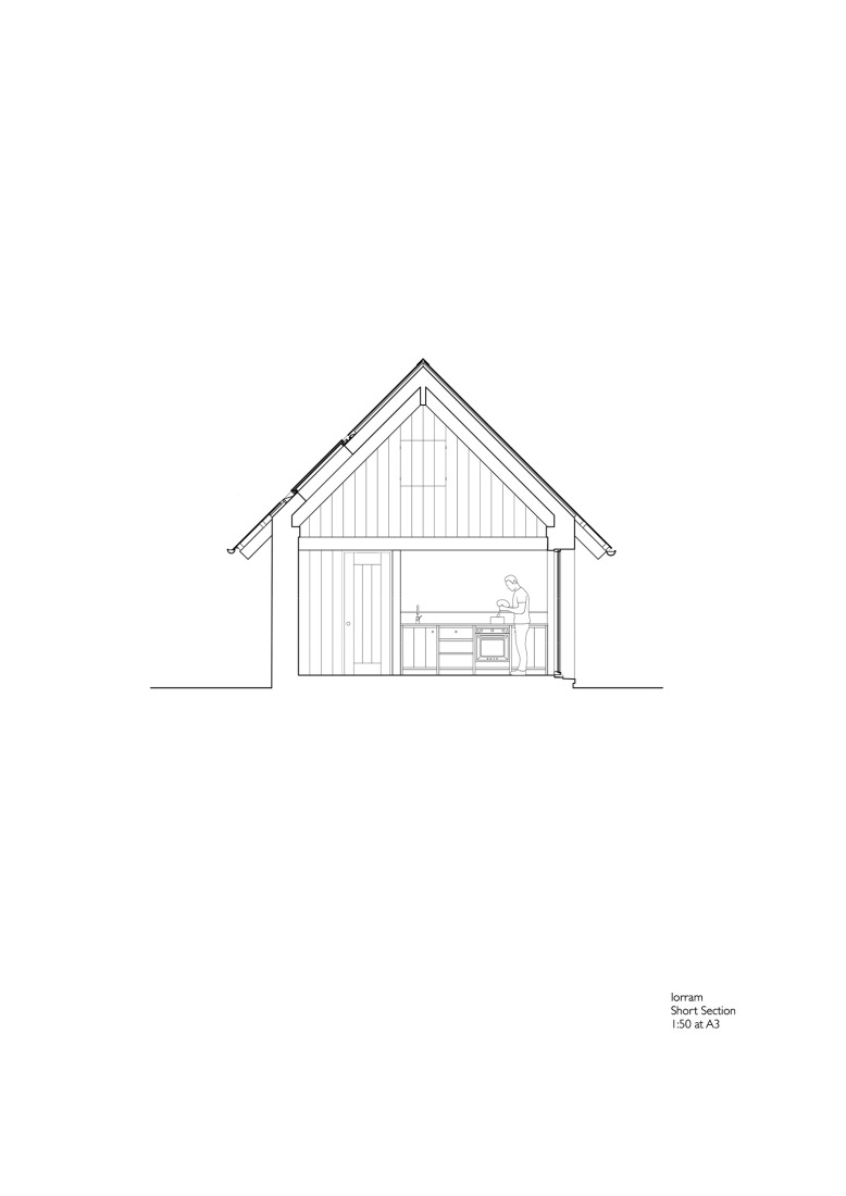 Cross section. Iorram by Baillie Baillie Architects.