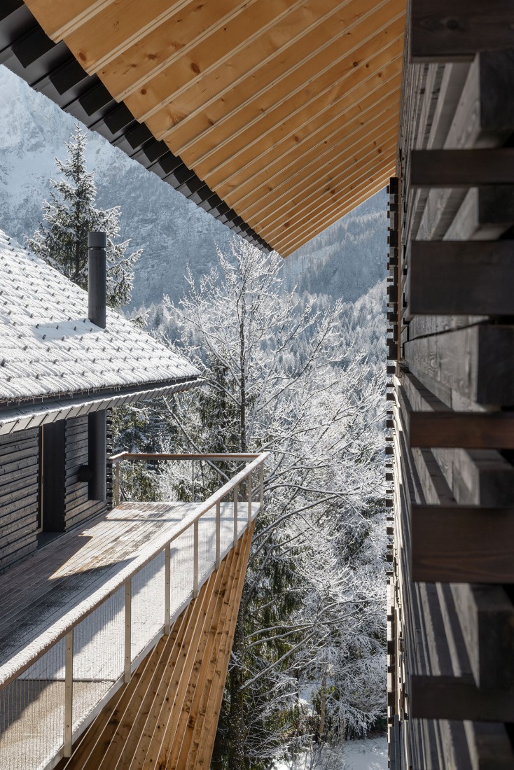 «Casas alpinas gemelas» por Dekleva Gregoric Architects. Fotografía por Ana Skobe.