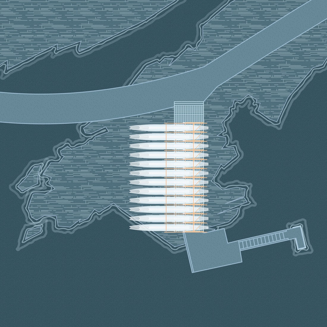 Plano de planta. El pabellón junto al mar por GN Architects.