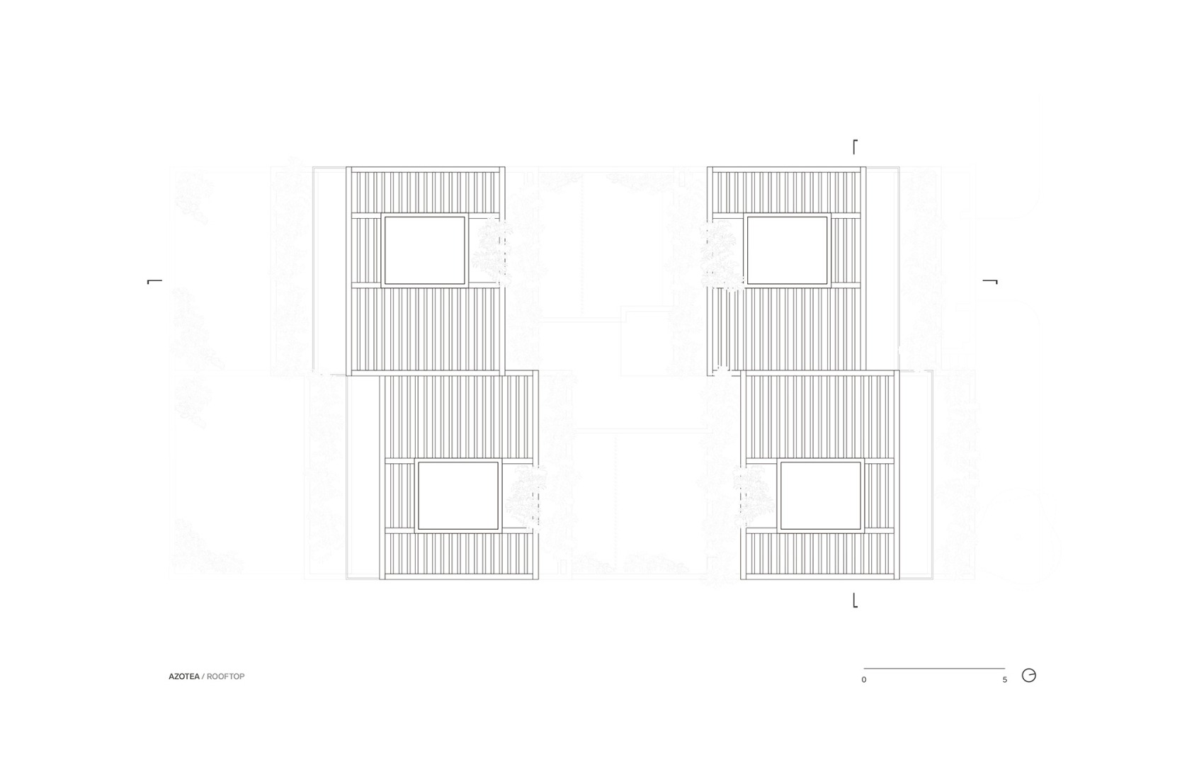 Plano de planta de azotea. Antonio Maceo 8 por Taller Héctor Barroso.