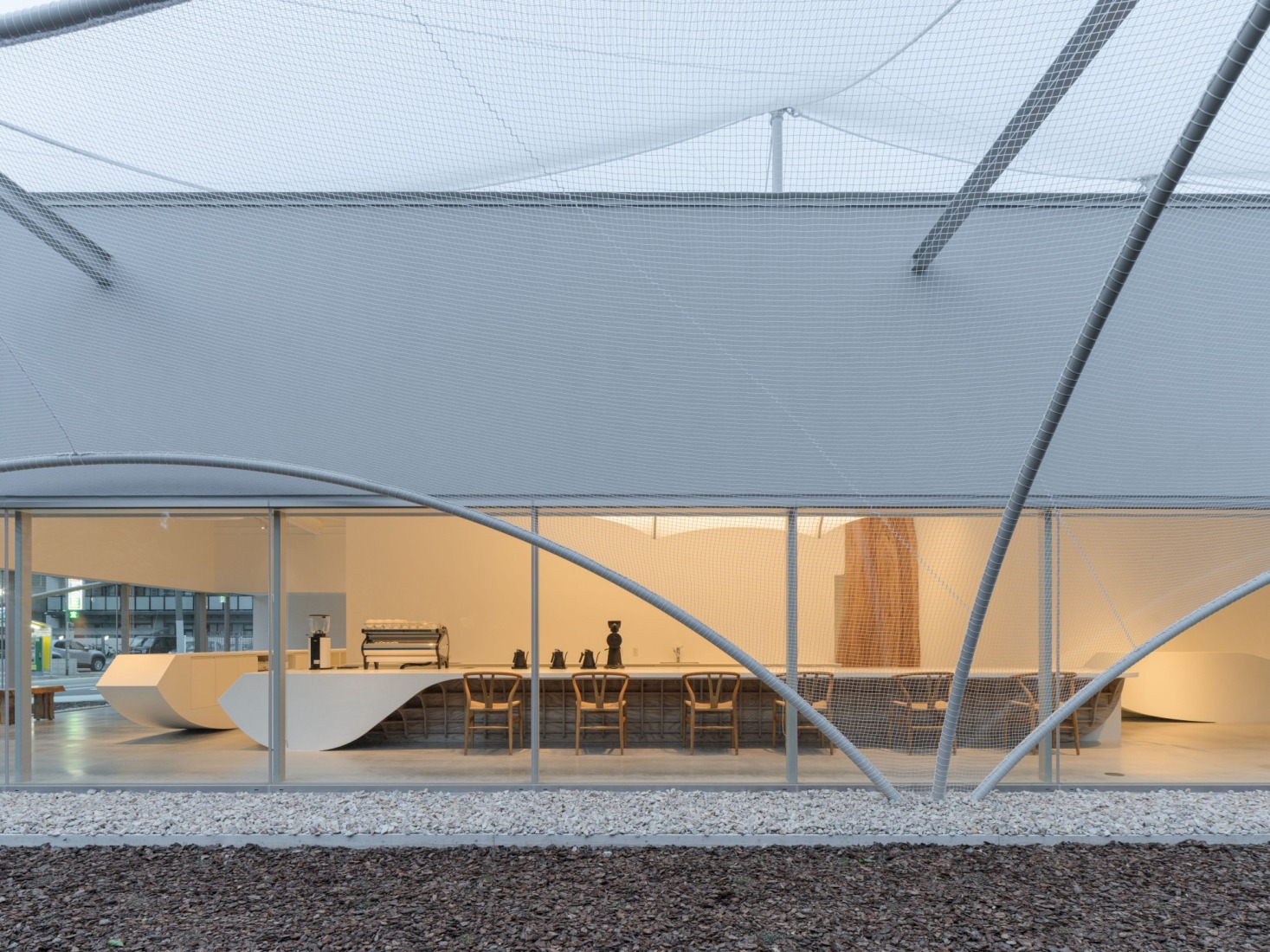 Cs Somme Café by Kengo Kuma. Photograph by Katsumasa Tanaka.