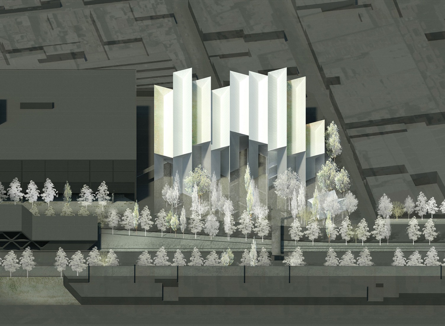 Isometric view. Yancuic Museum by BAX studio, Mendoza Partida and SPRB Architects.