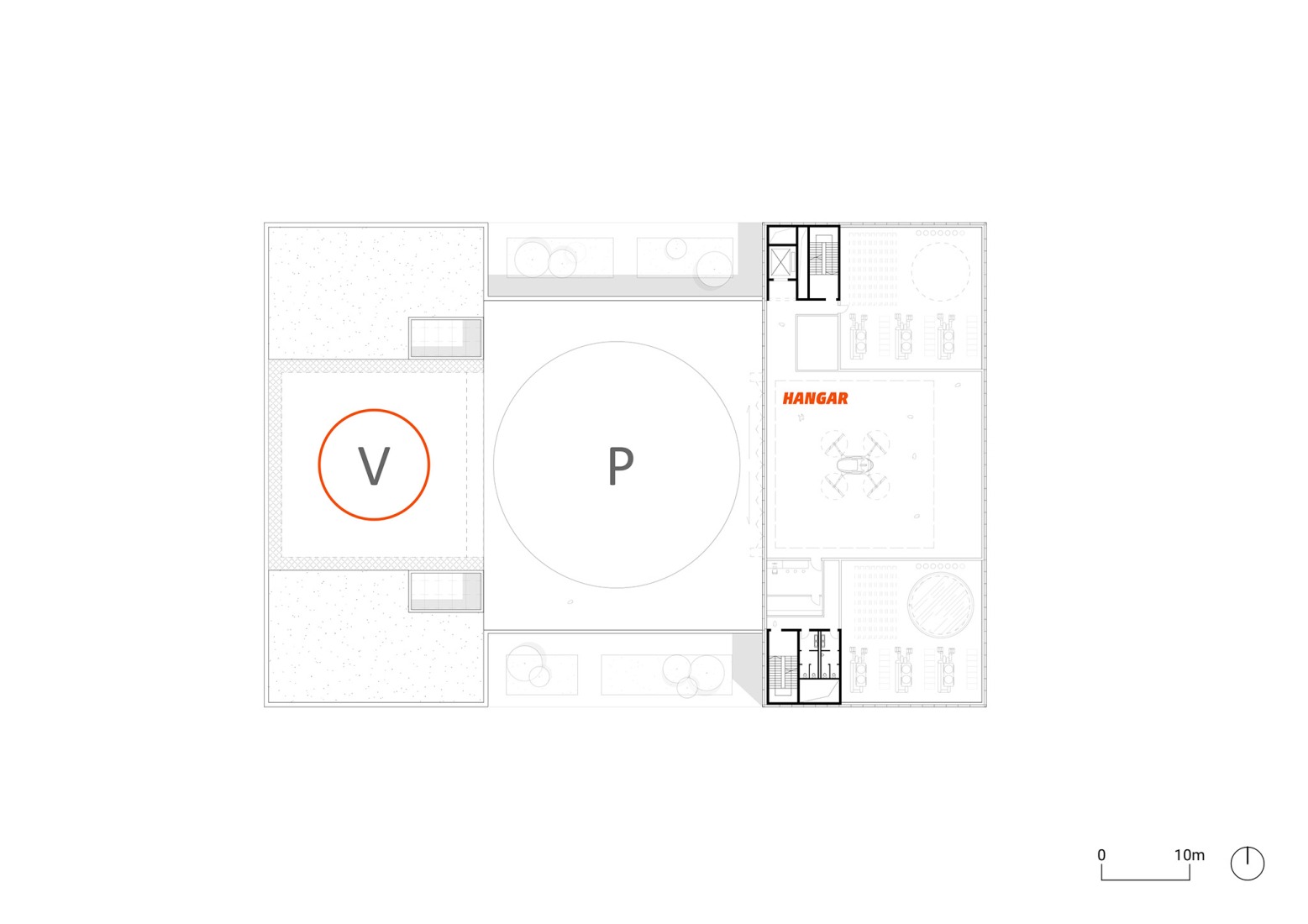 Roof floor plan. Center for Robotics CERI by HENN.