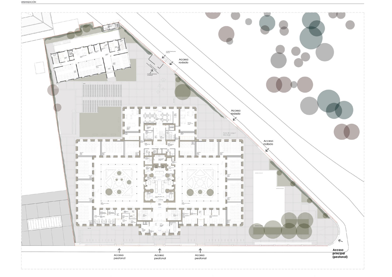 Site and project plan. Turia Campus, Universidad Europea by Ramón Esteve Estudio.