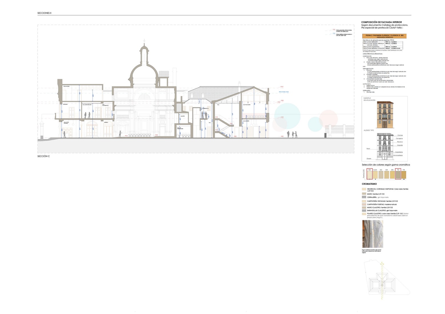 Sections of library. Turia Campus, Universidad Europea by Ramón Esteve Estudio.