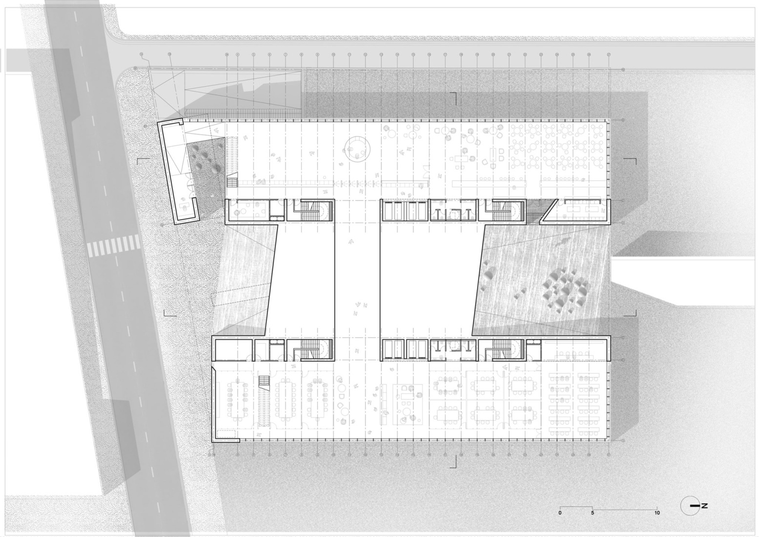 First floor plan. "Energía de Portugal" Headquarters by ELEMENTAL.