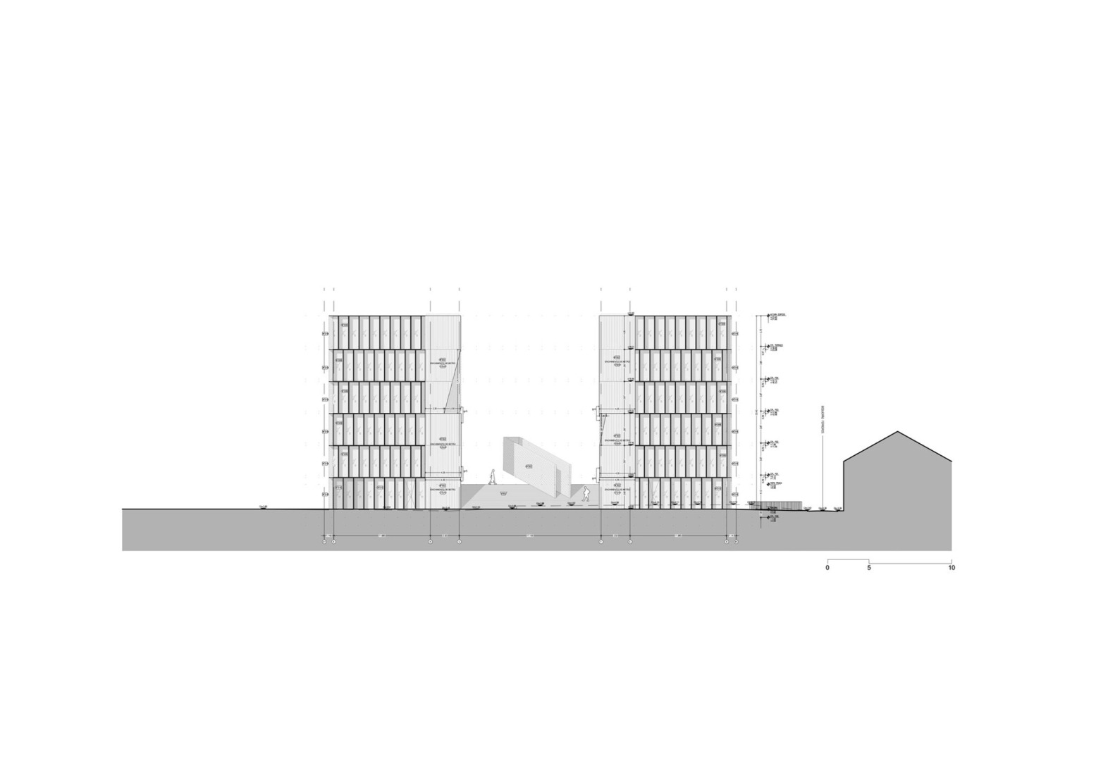 Elevation. "Energía de Portugal" Headquarters by ELEMENTAL.