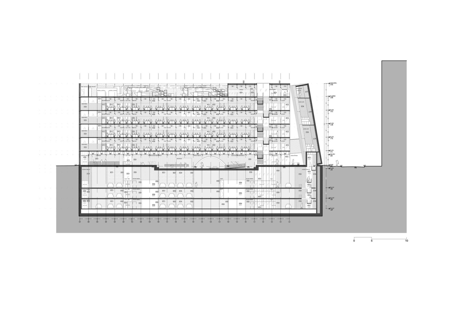 Section. "Energía de Portugal" Headquarters by ELEMENTAL.
