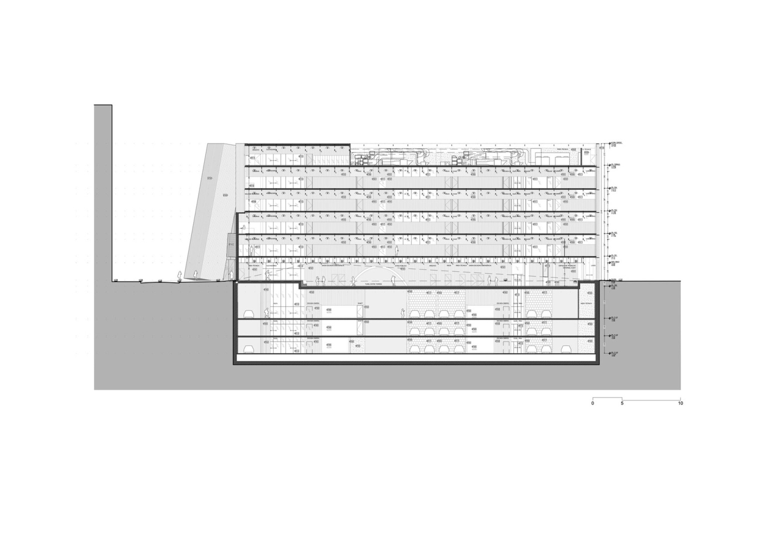 Section. "Energía de Portugal" Headquarters by ELEMENTAL.