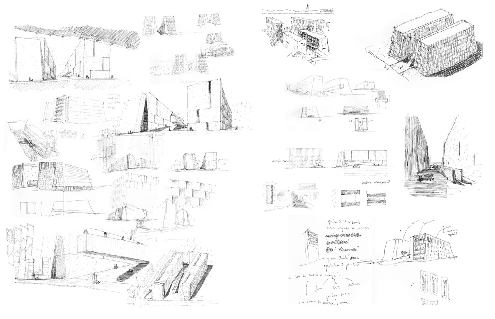 Sketches. "Energía de Portugal" Headquarters by ELEMENTAL.