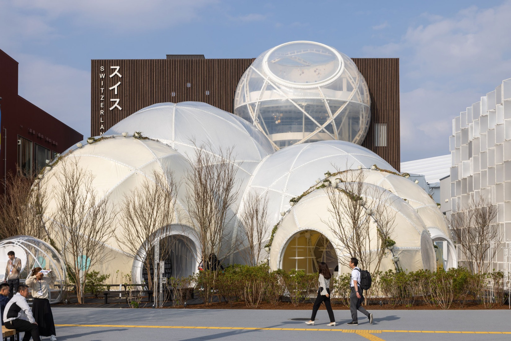 Exterior view. Swiss Pavilion by by Manuel Herz Architekten. Photograph by Effektschmiede / FDFA, Presence Switzerland.