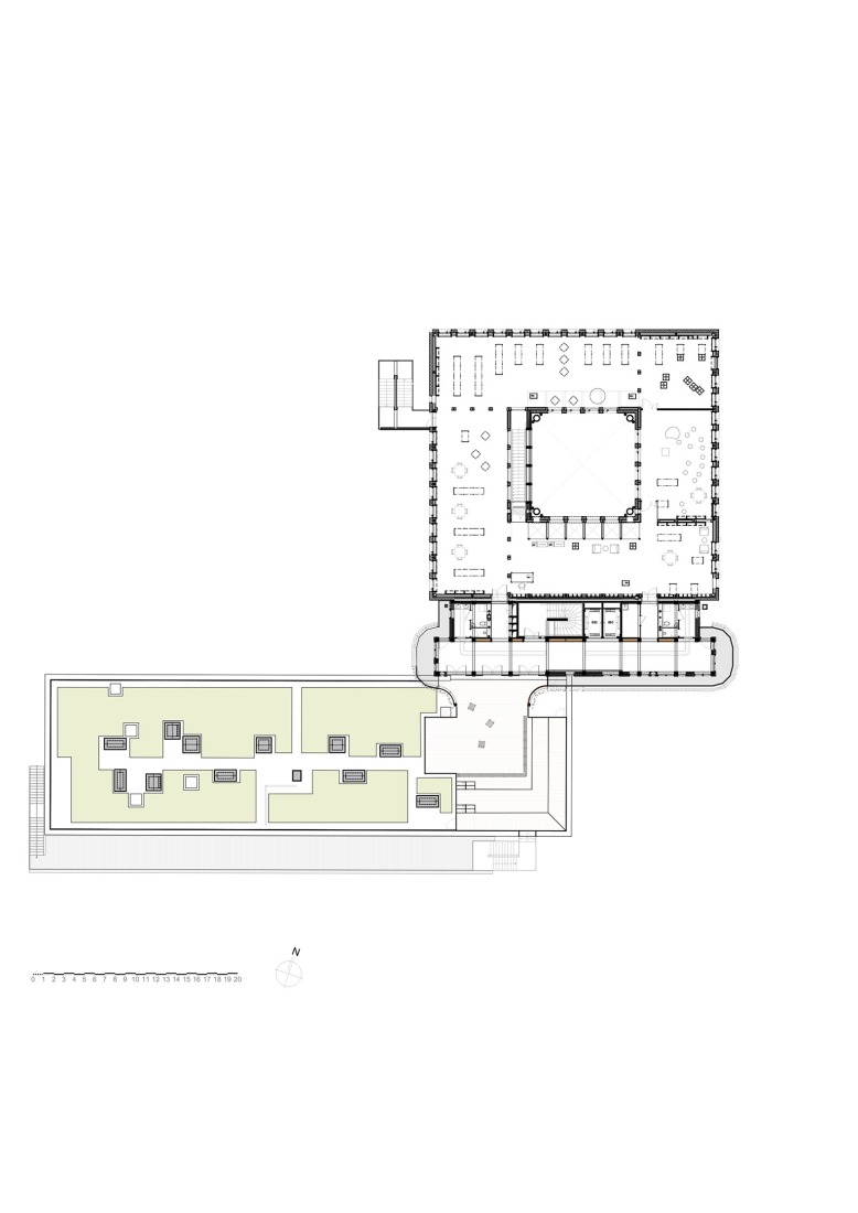 Plano de planta segunda. Mediateca y Casa de Refugiados James Baldwin by associer.
