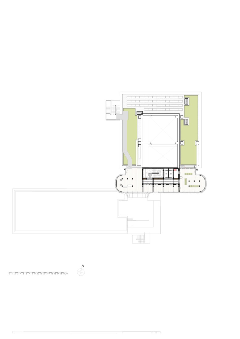 Plano de cubierta. Mediateca y Casa de Refugiados James Baldwin by associer.