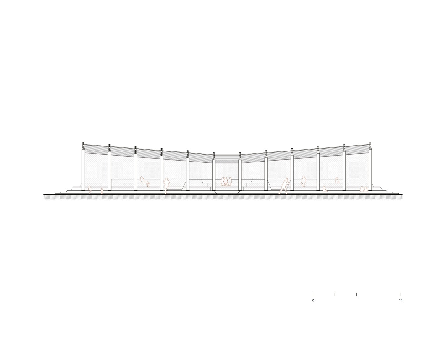 Facade. Baseball Pavilion. Sports Complex La Paz by CCA. Courtesy of de Centro de Colaboración Arquitectónica (CCA).