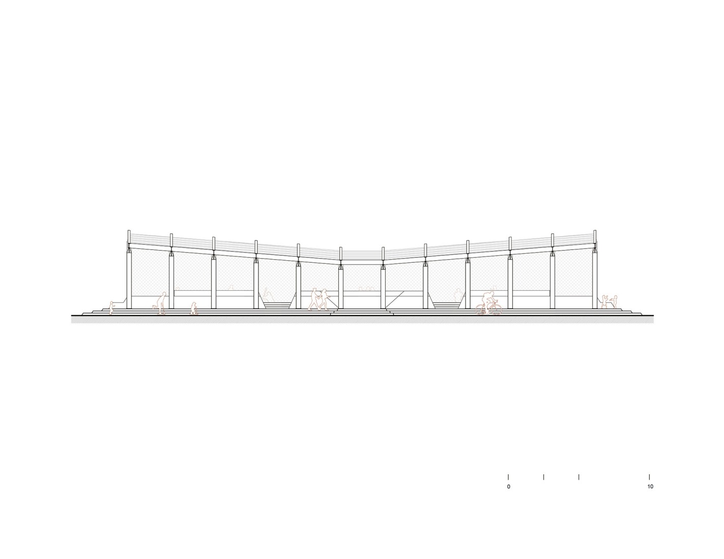 Facade. Baseball Pavilion. Sports Complex La Paz by CCA. Courtesy of de Centro de Colaboración Arquitectónica (CCA).