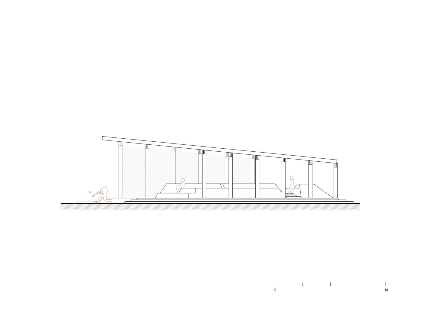 Facade. Baseball Pavilion. Sports Complex La Paz by CCA. Courtesy of de Centro de Colaboración Arquitectónica (CCA).