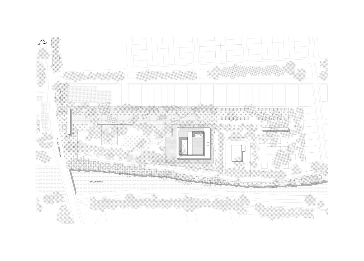 Plano de emplazamiento. Centro de convenciones de Cafayate por Ignacio Carón, Fabio Estremera, Andres Francesconi, Ezequiel Spinelli.