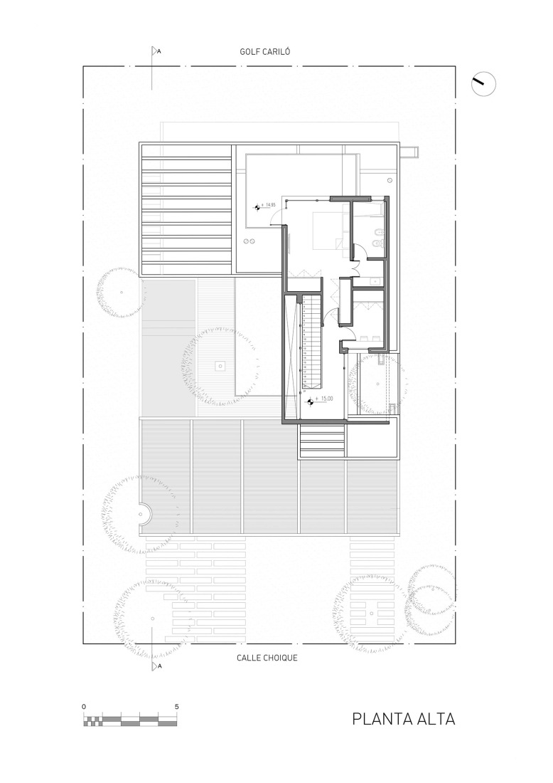 First floor plan. Choique House by Estudio Galera Arquitectura.