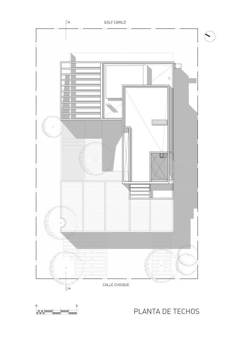 Roof plan. Choique House by Estudio Galera Arquitectura.