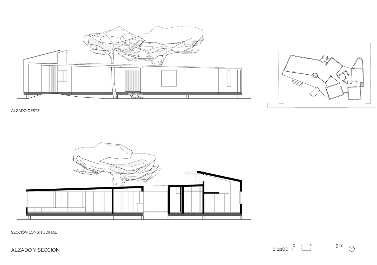Secciones. Casa Pinola por Lisabesur Arquitectos.