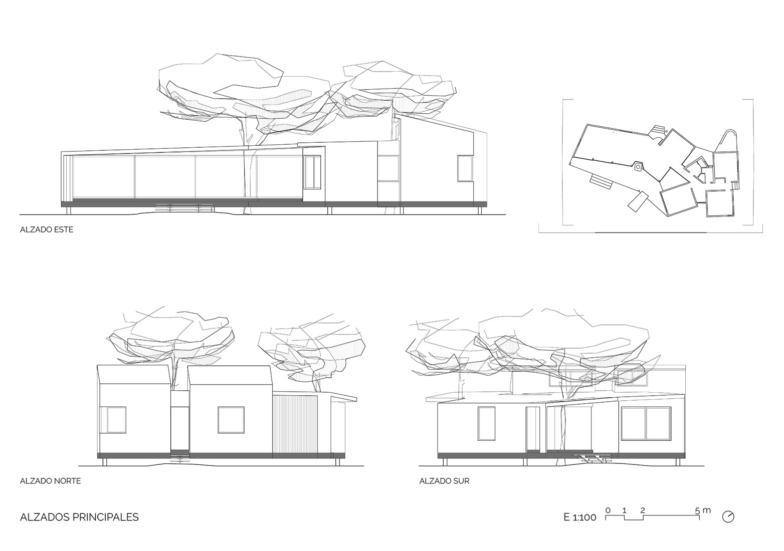 Alzados. Casa Pinola por Lisabesur Arquitectos.