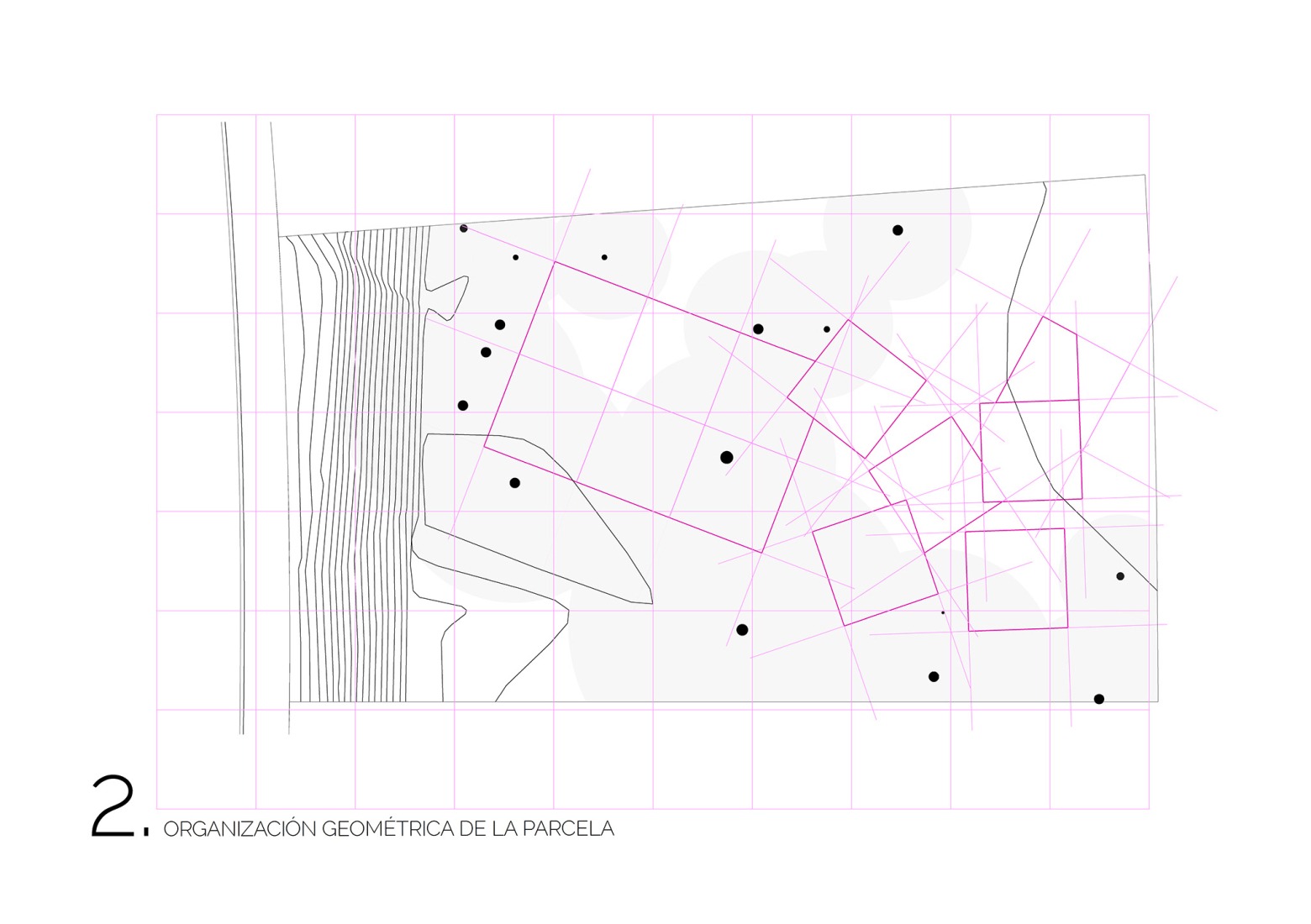 Diagrama, organización geométrica. Casa Pinola por Lisabesur Arquitectos.