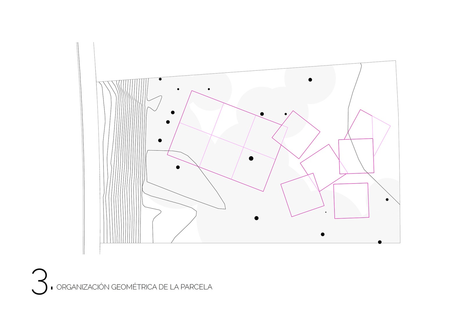 Diagrama, organización geométrica. Casa Pinola por Lisabesur Arquitectos.