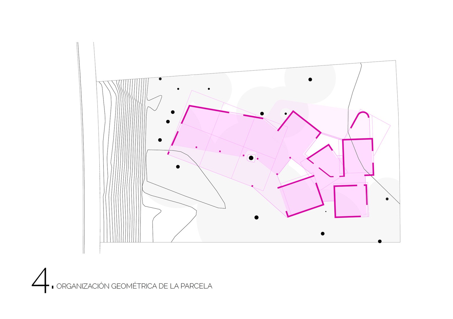 Diagrama, organización geométrica. Casa Pinola por Lisabesur Arquitectos.