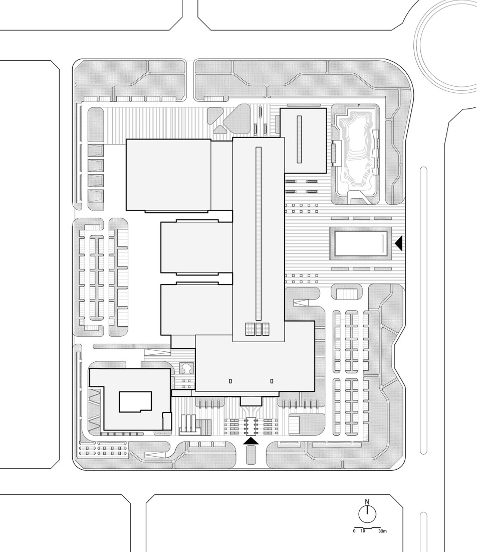 Plano de emplazamiento. Centro de servicios de comercialización de productos agrícolas del delta del Río Amarillo por UAD.