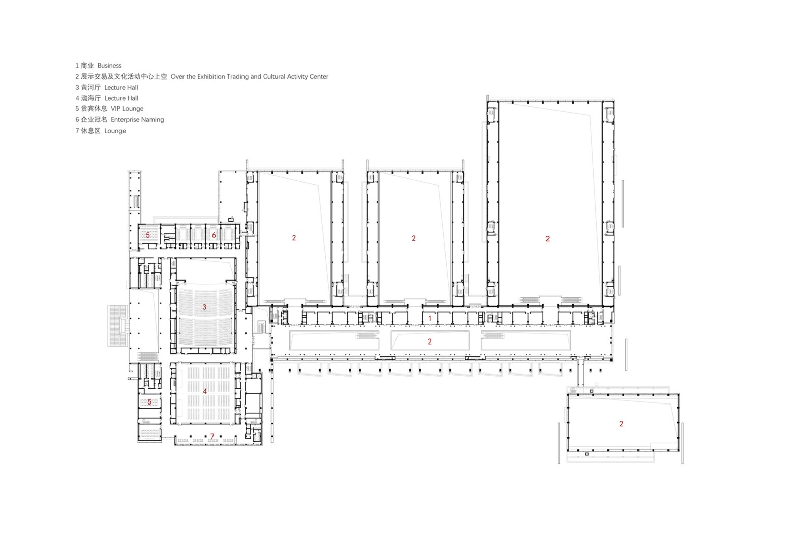 Plano de primera planta. Centro de servicios de comercialización de productos agrícolas del delta del Río Amarillo por UAD.