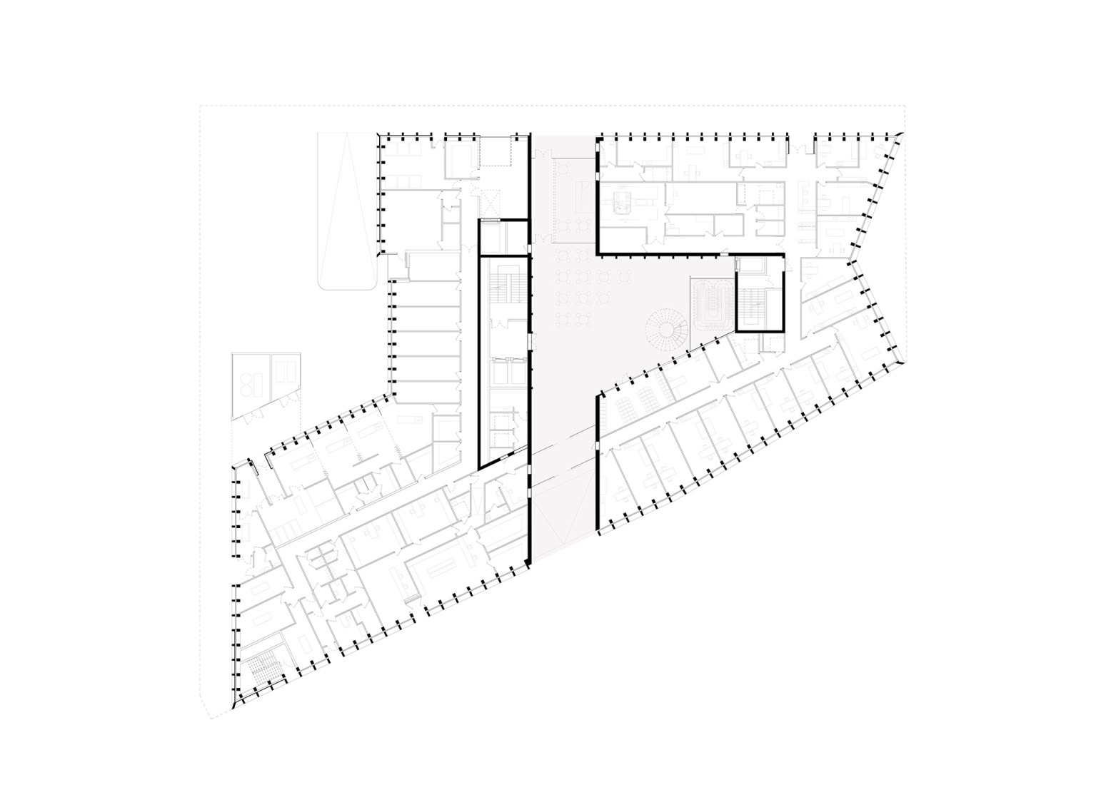 Ground floor plan. HTSH by Vaillo + Irigaray Architects + Interplay Architects.