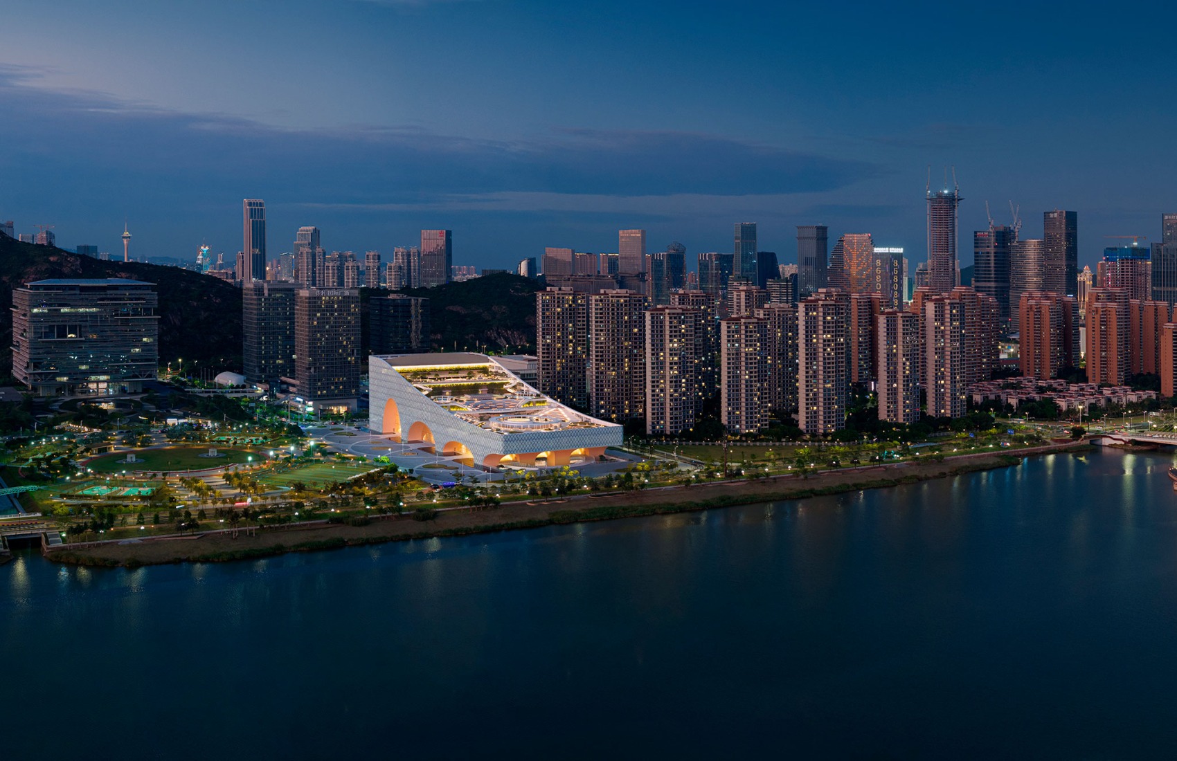 Complejo cultural y artístico de Hengqin por Atelier Apeiron. Fotografía por Schran Image.