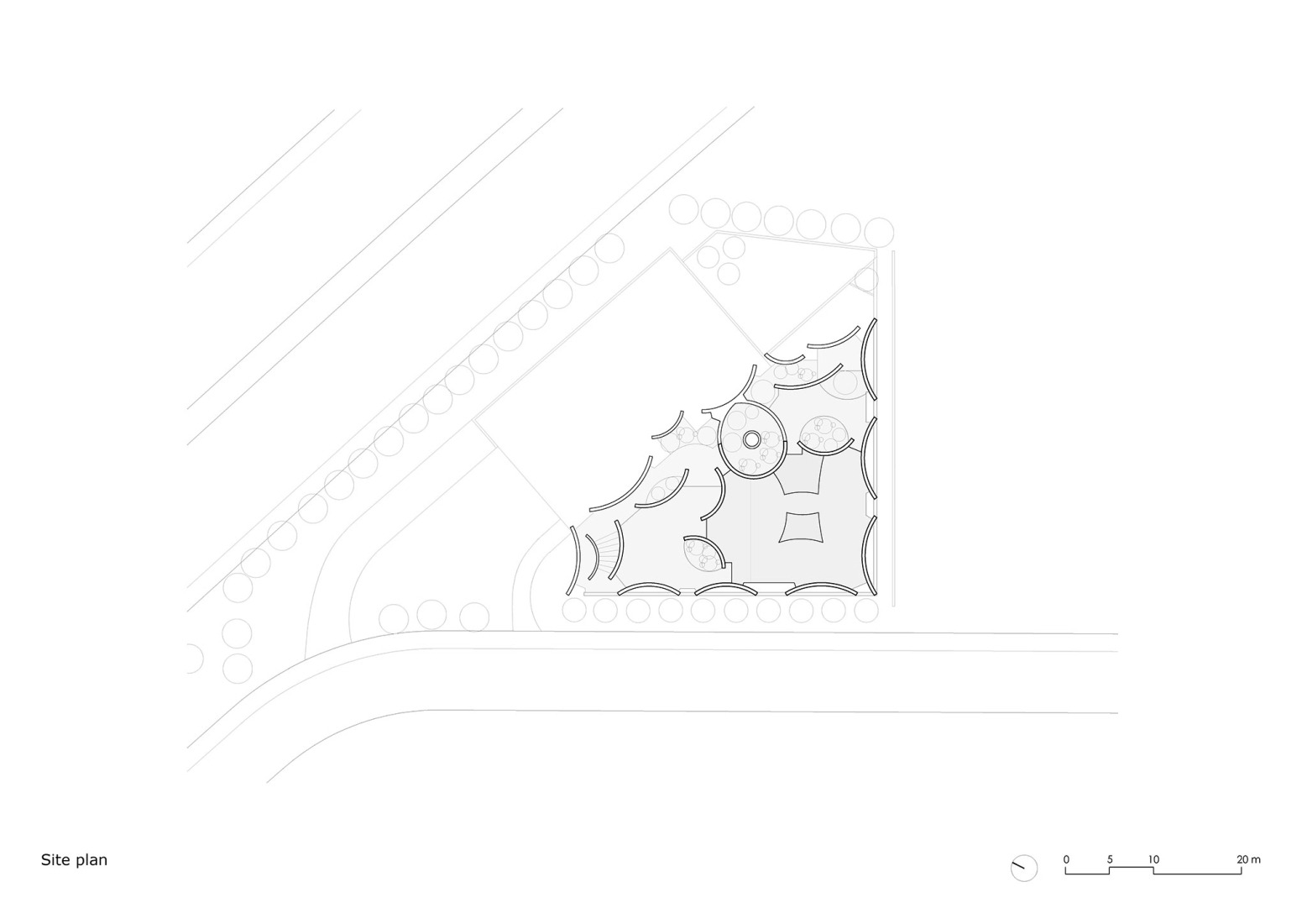 Plano de emplazamiento. VET HOSPITAL por Davide Macullo Architects.
