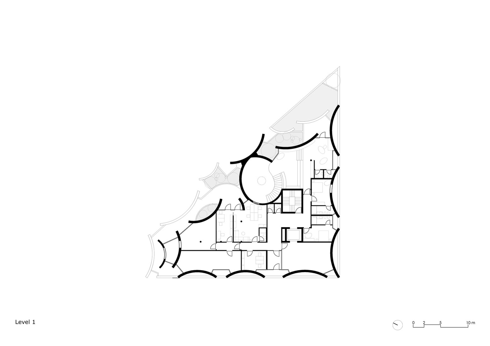 Plano de primera planta. VET HOSPITAL por Davide Macullo Architects.